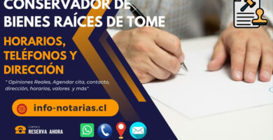 conservador de bienes raices de tome